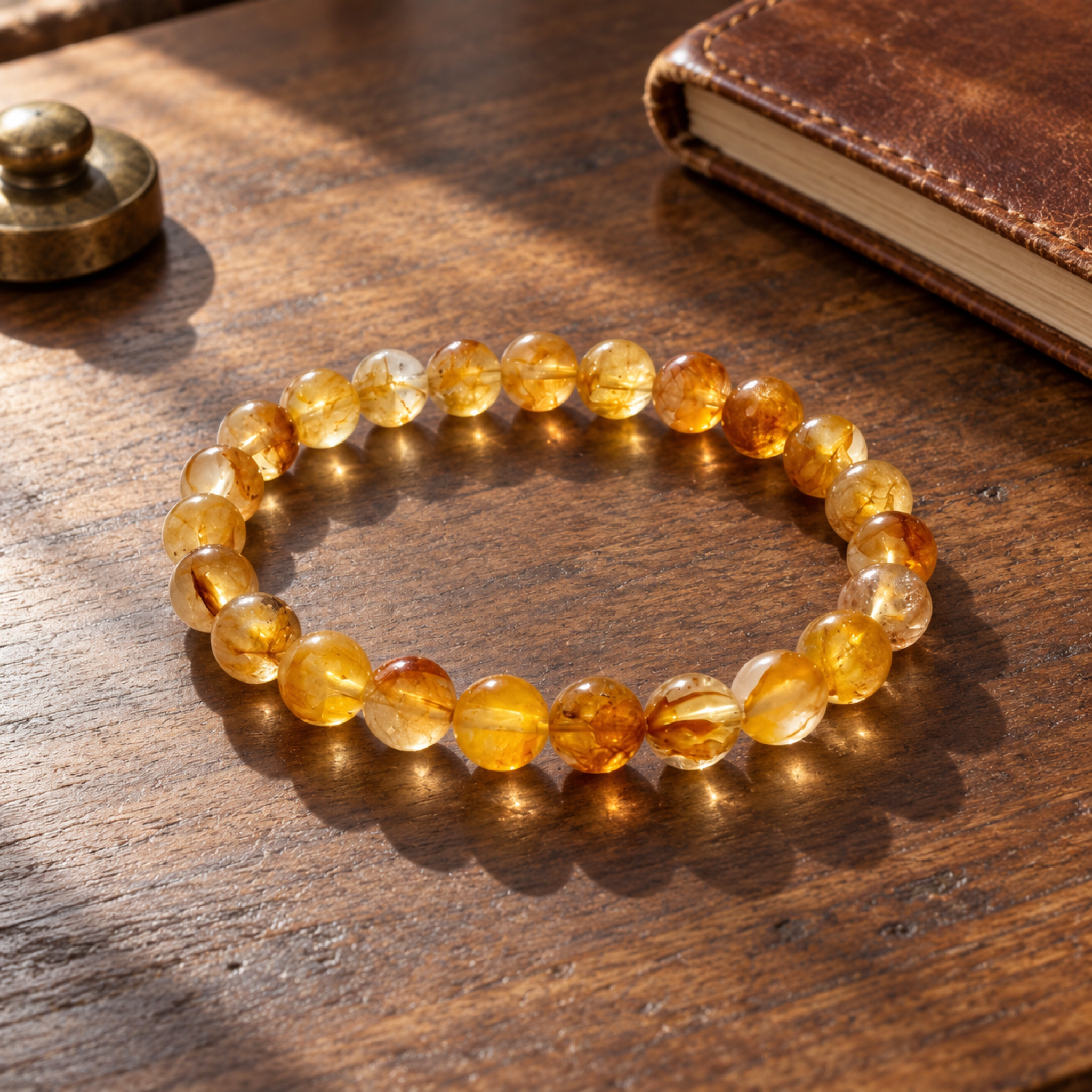 Orange Flower Quartz Bracelet — styled scene