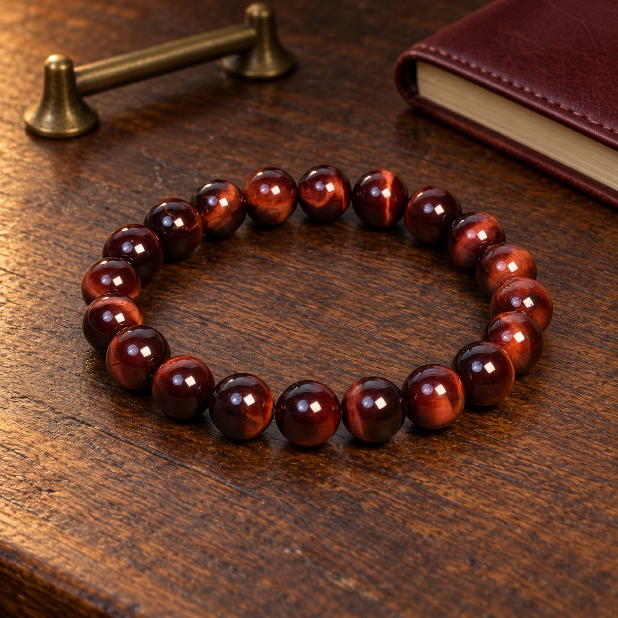Red Tiger Eye Bracelet — styled scene