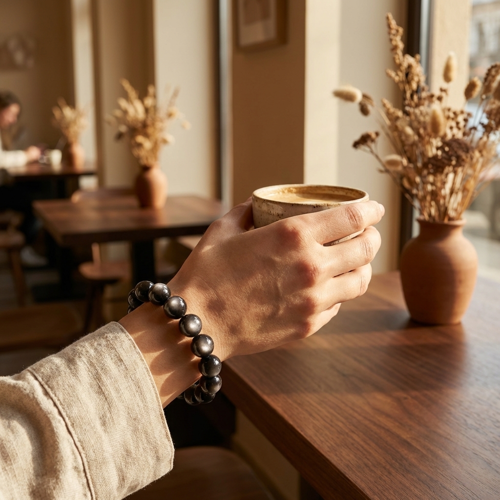 Silver Sheen Obsidian Bracelet · 10mm