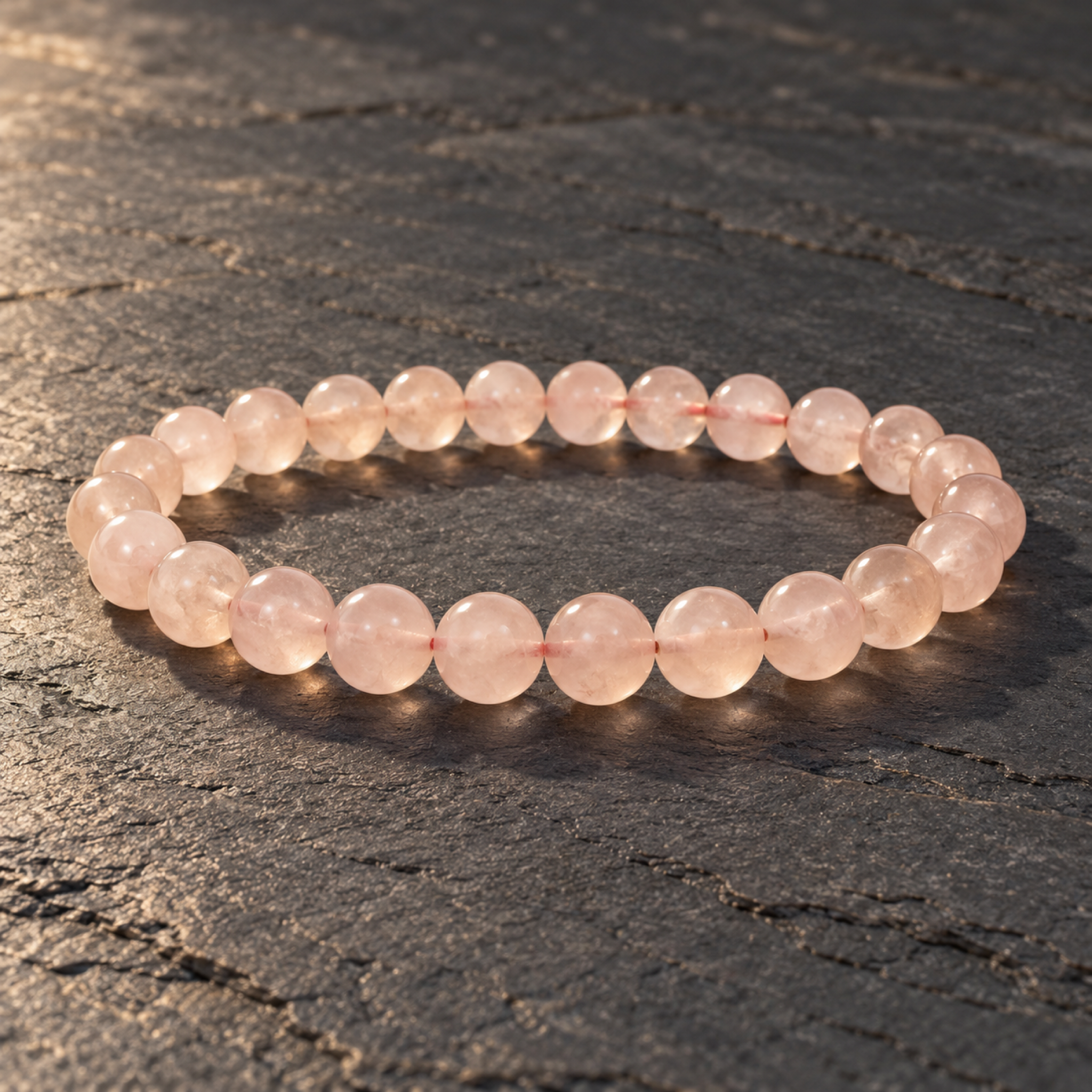 Pink Grapefruit Crystal Bracelet — side view