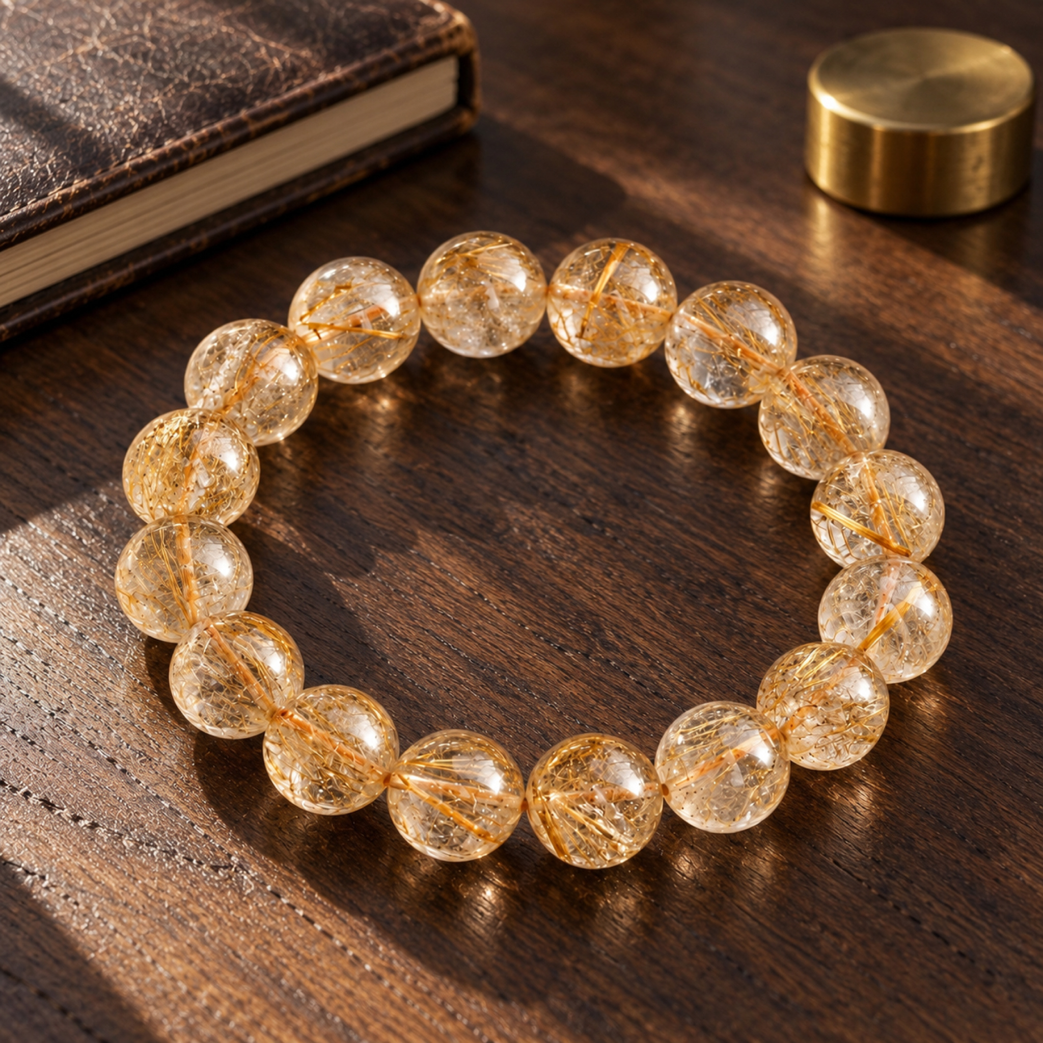 Golden Rutilated Quartz Bracelet — styled scene