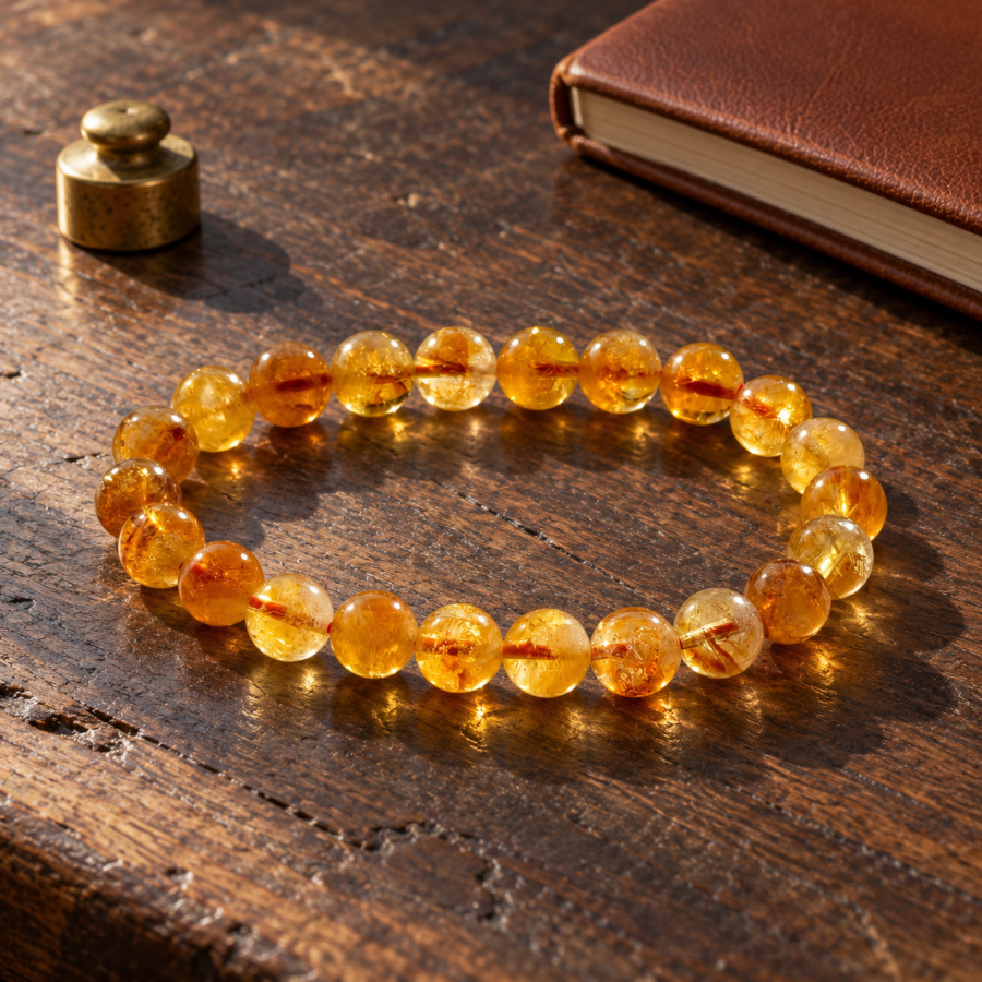 Honey Yellow Crystal Bracelet — styled scene
