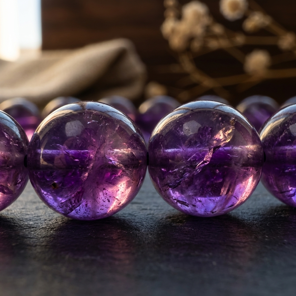 Amethyst bead macro