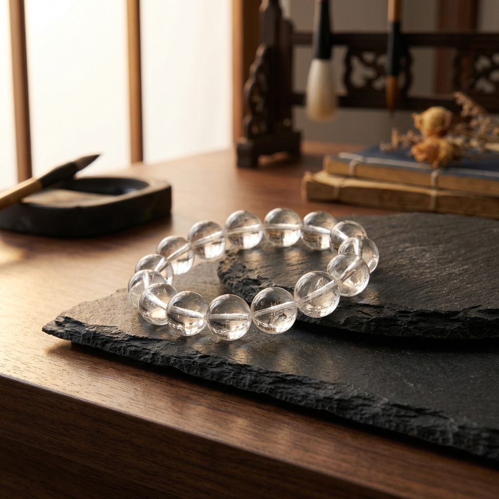 Clear Quartz Bracelet · 13mm