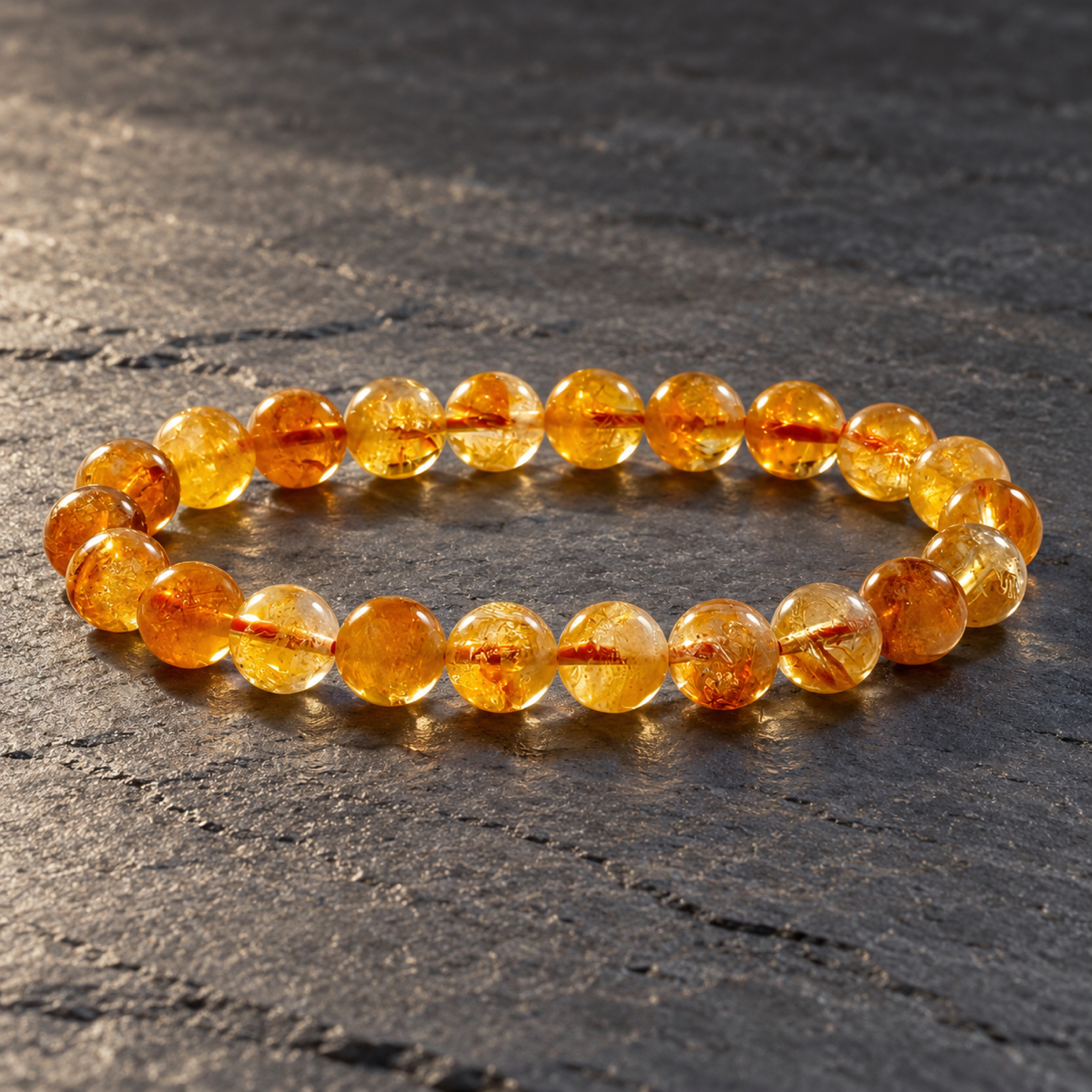 Honey Yellow Crystal Bracelet — side view