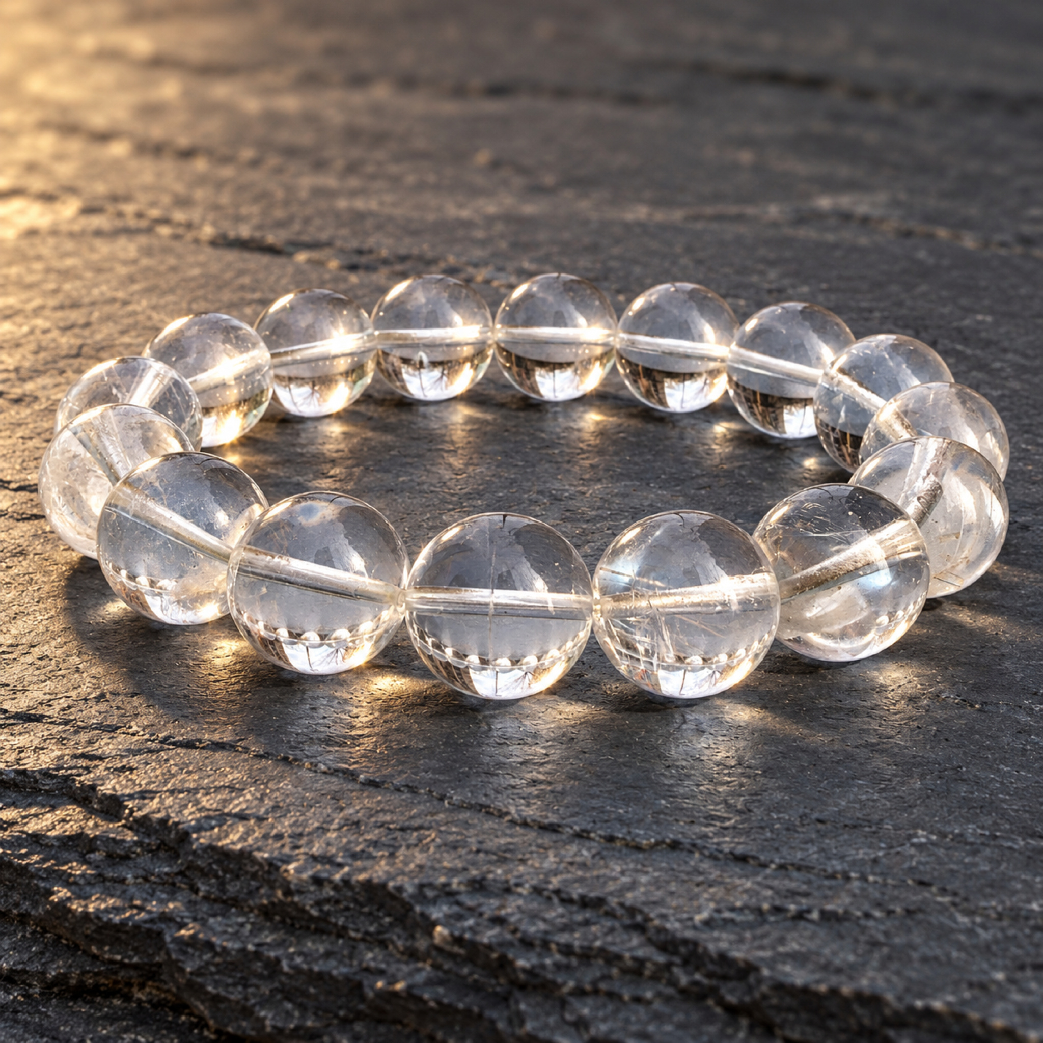 Clear Quartz Bracelet — side view