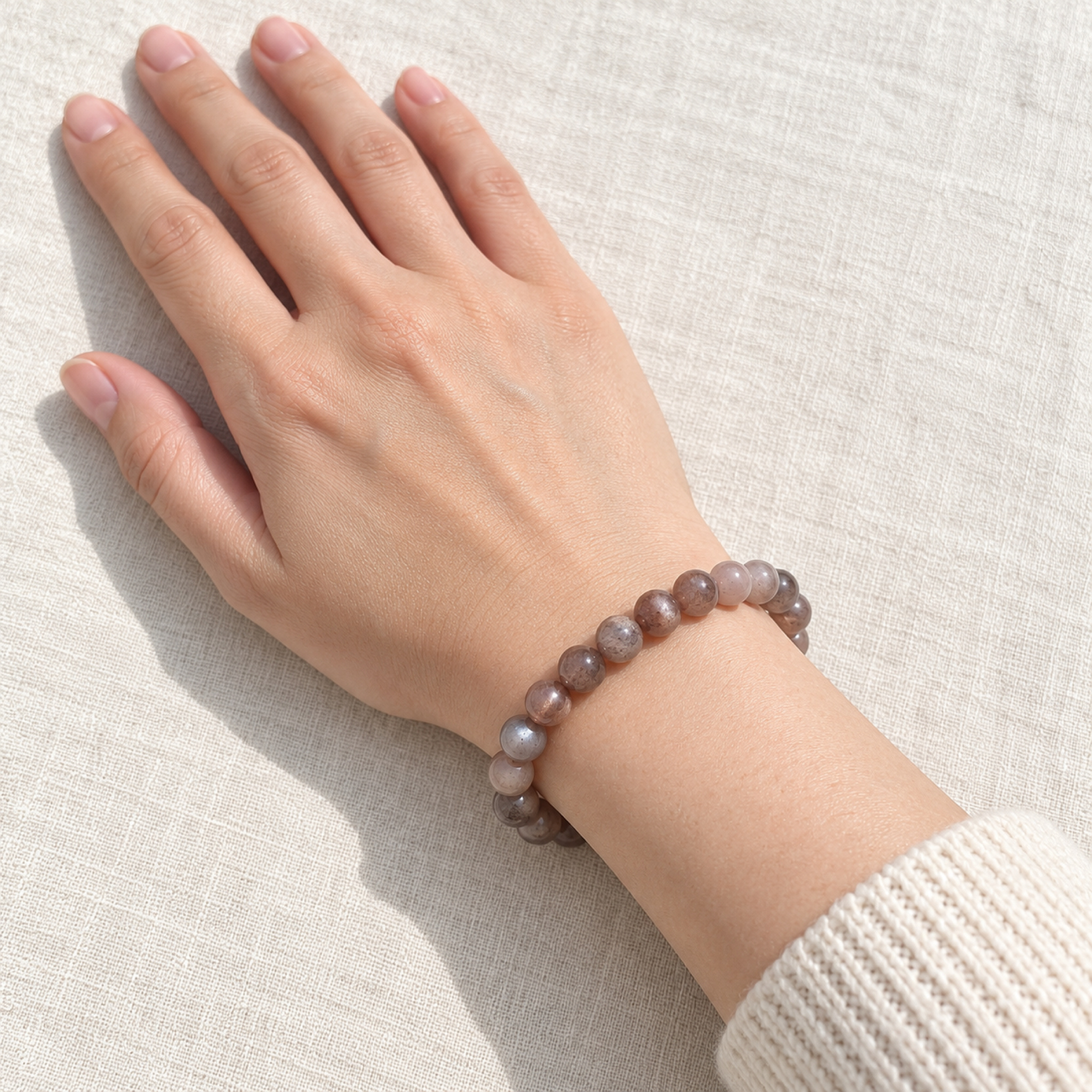 Skeletal Quartz Bracelet — on the wrist