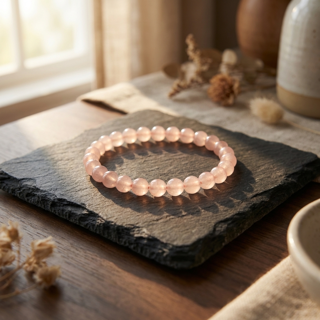 Pink Grapefruit Crystal Bracelet · 7.5mm