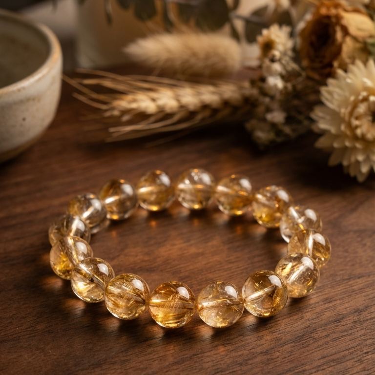 Gold Foil Quartz Bracelet · 14mm