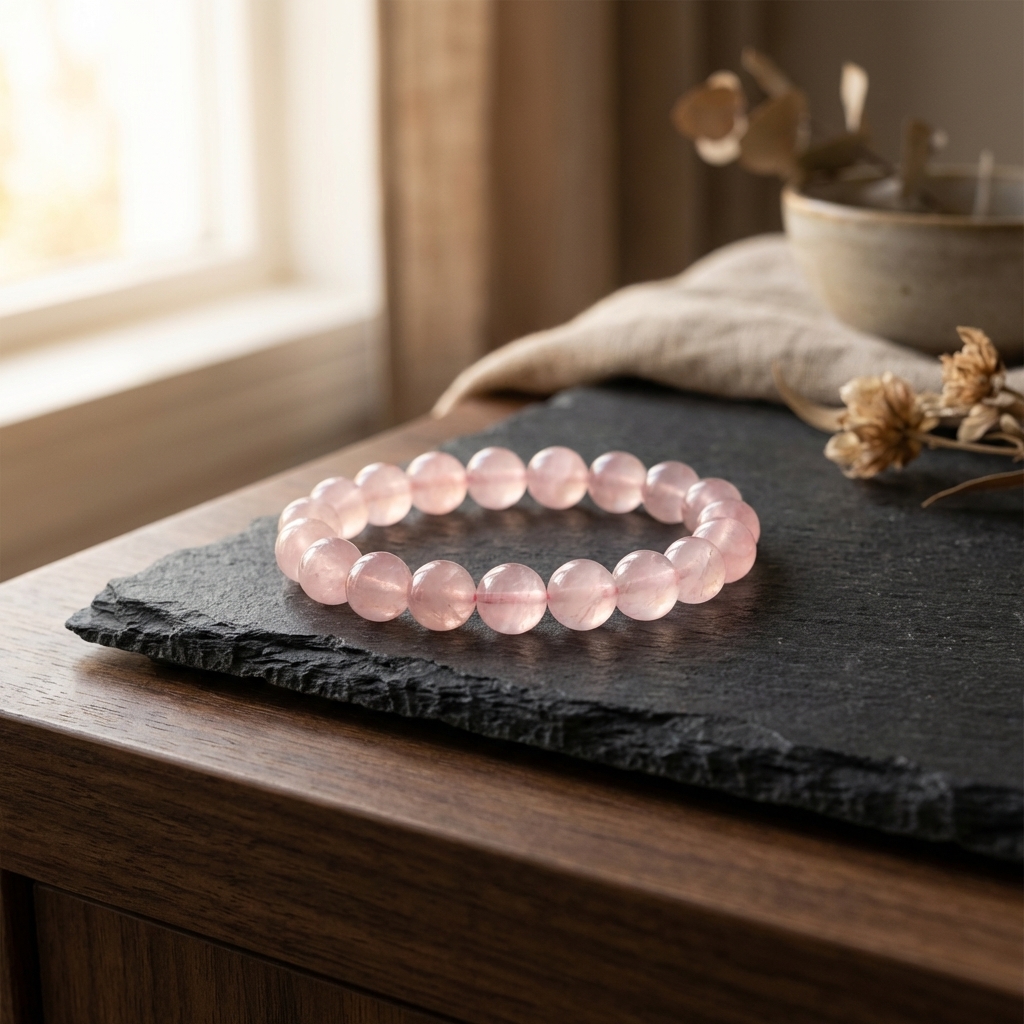 Grade A Madagascar Rose Quartz Bracelet · 8mm
