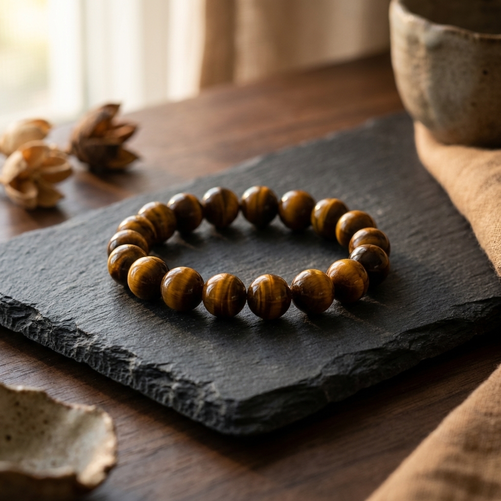 Yellow Tiger Eye Bracelet · 12mm