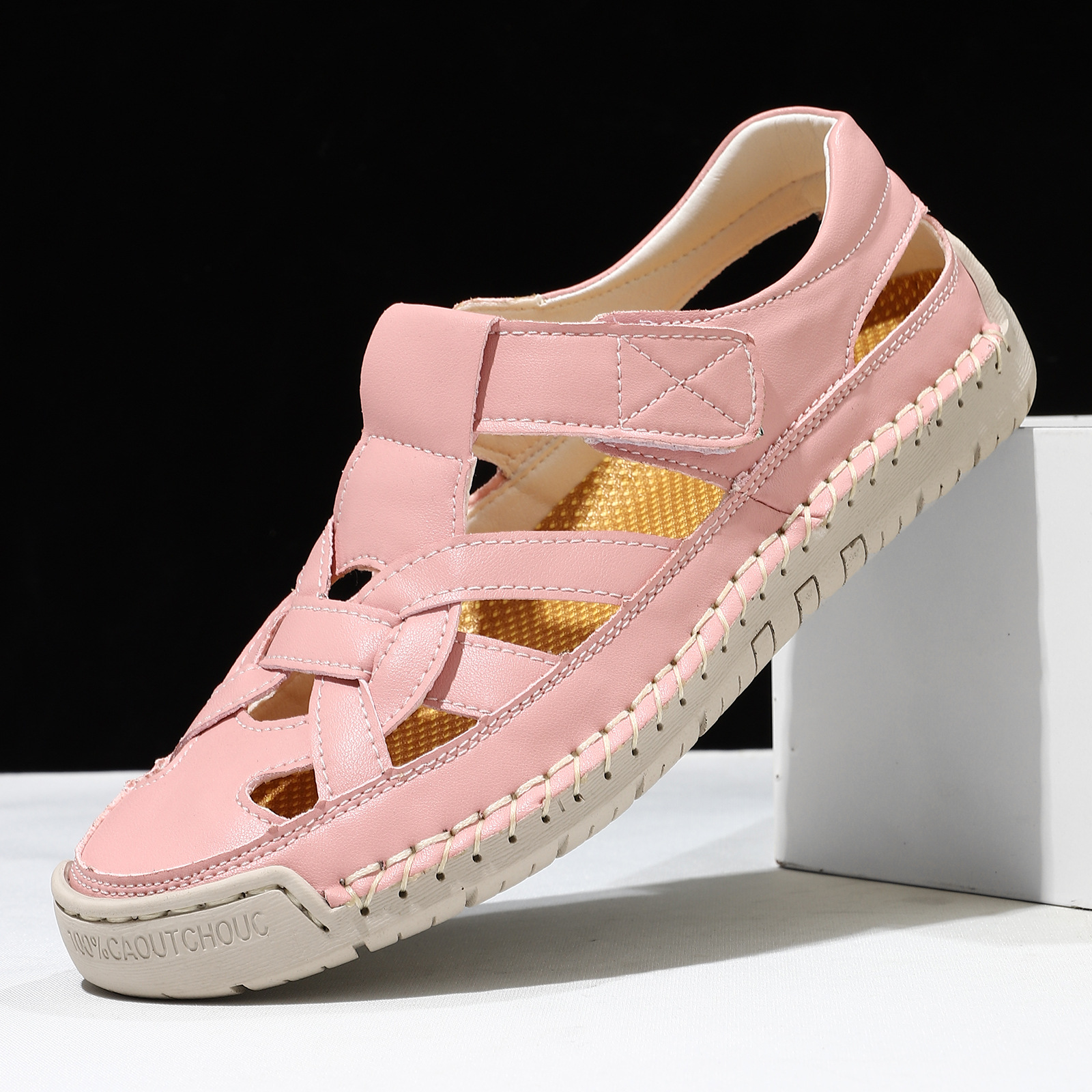 🎁LAST DAY 70% OFF🎁-Women’s Retro Orthopedic Leather Sandals: Soft Sole Walking Shoes with Corrective Arch Support & Adjustable Velcro Straps for All-Day Relief