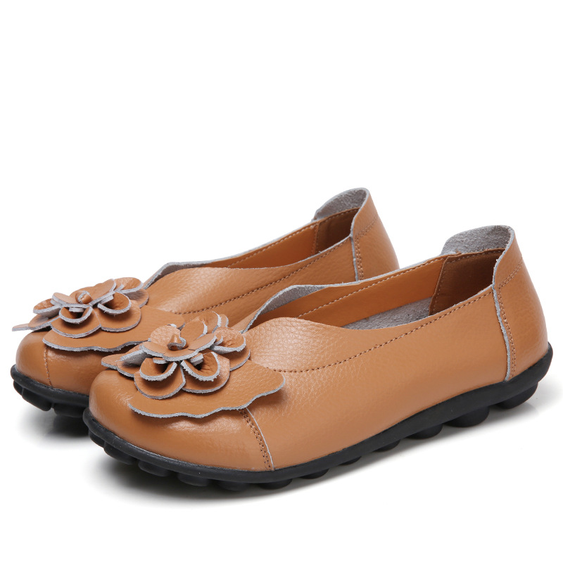 Women's Comfortable Leather Flat Shoes – Soft Sole & Everyday Support