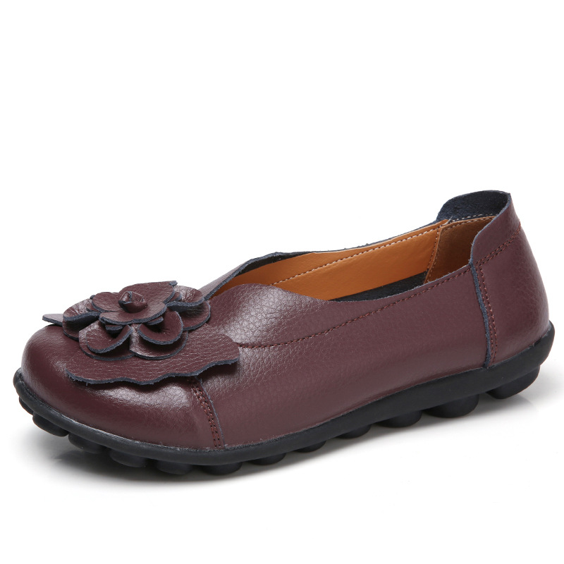 Women's Comfortable Leather Flat Shoes – Soft Sole & Everyday Support