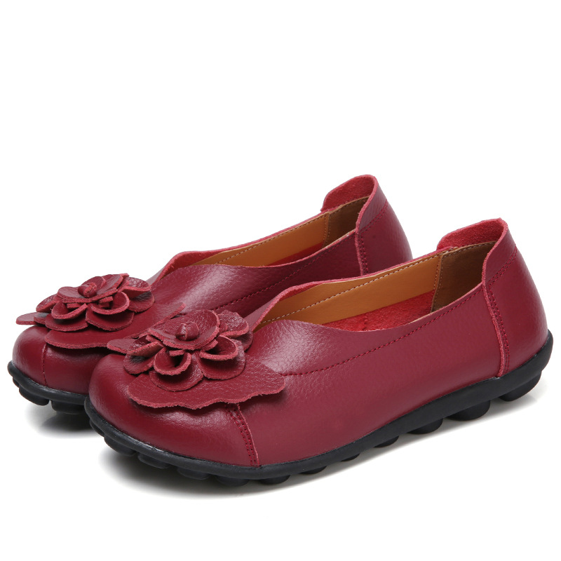 Women's Comfortable Leather Flat Shoes – Soft Sole & Everyday Support