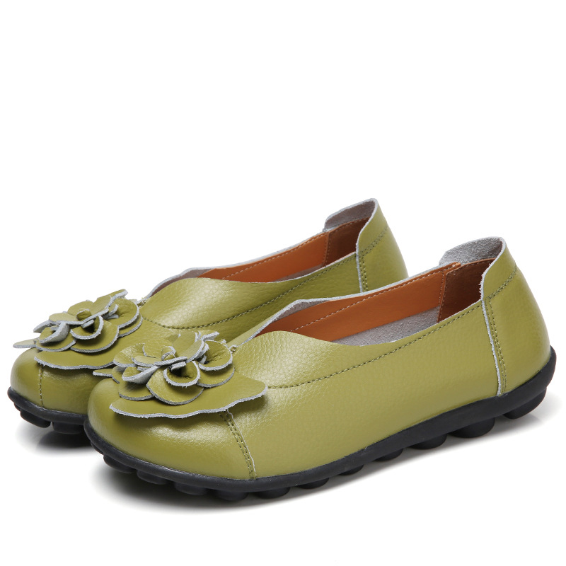 Women's Comfortable Leather Flat Shoes – Soft Sole & Everyday Support