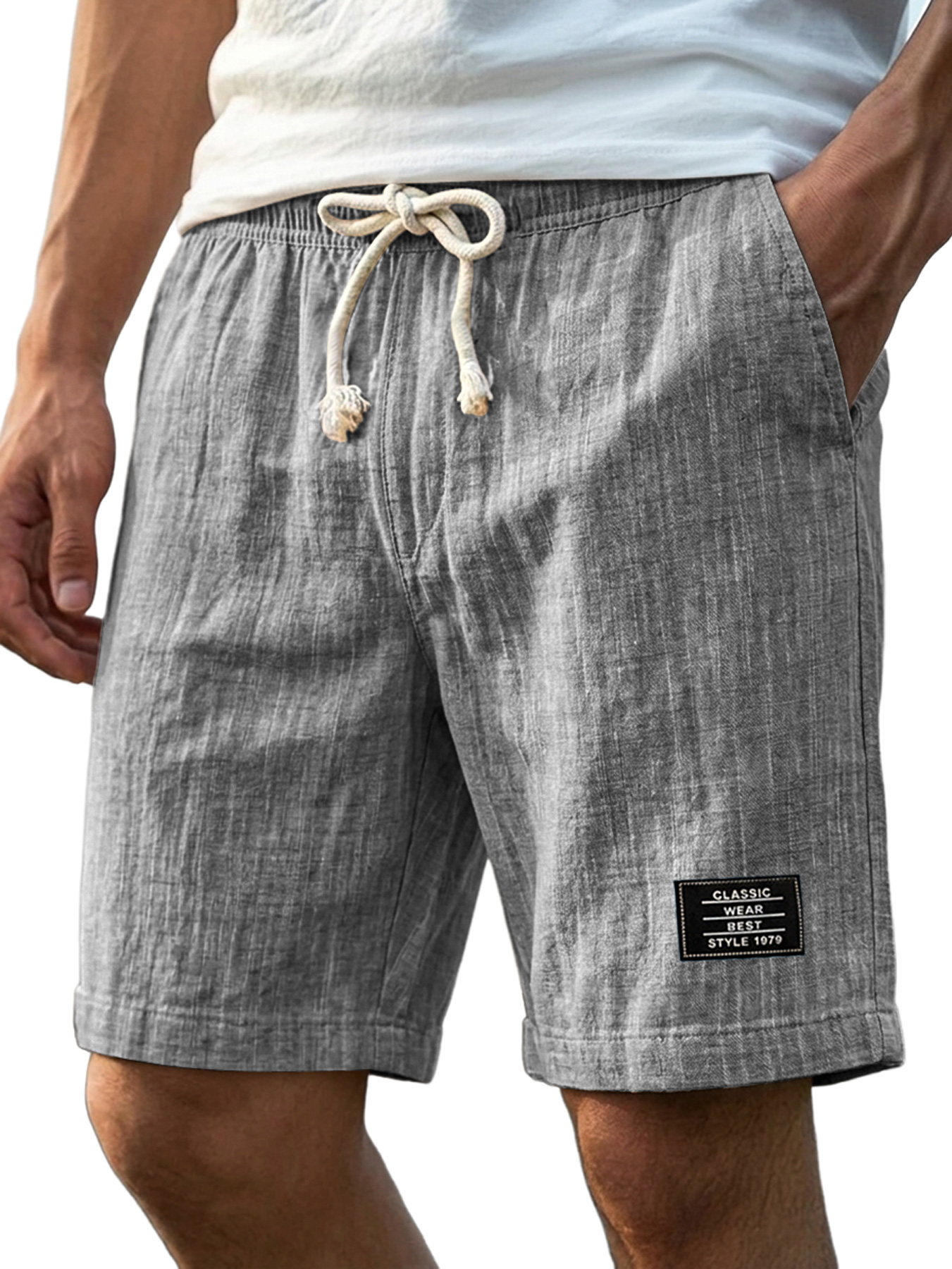 Men's Comfortable Cotton Linen Casual Loose Shorts