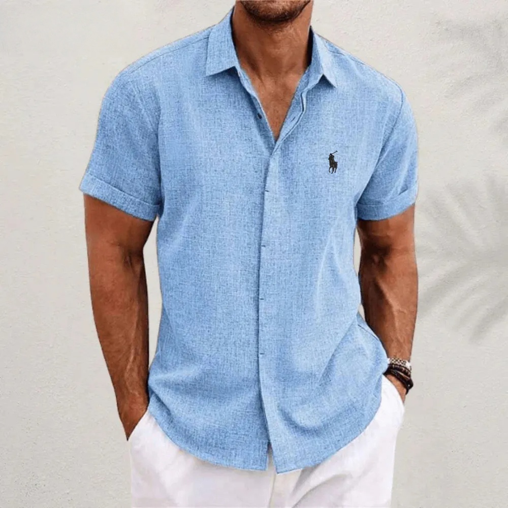 Camicia classica da uomo in lino e cotone – Eleganza leggera
