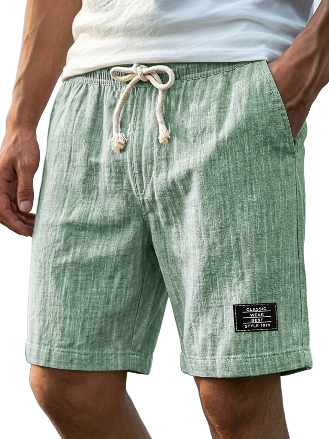 Men's Comfortable Cotton Linen Casual Loose Shorts