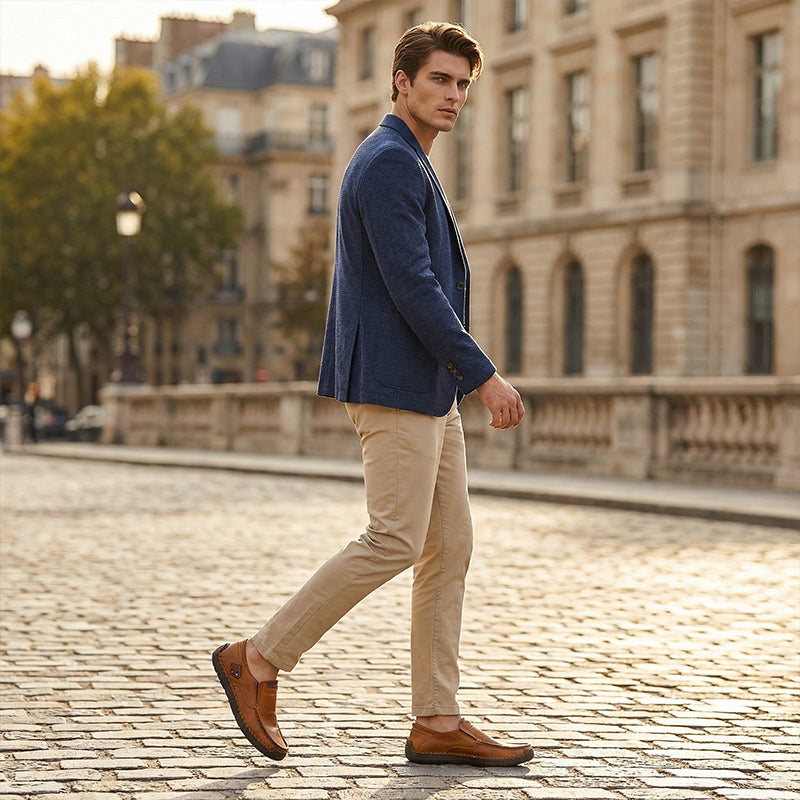 🔥 50% OFF ⏰ Classic Men’s Leather Shoes – Breathable Calfskin, Slip-On Comfort & Timeless Style! 👞✨