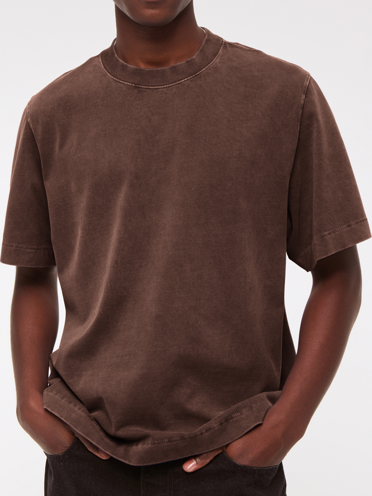 Men's 260g Pure Cotton Vintage Distressed Short-sleeved T-shirt