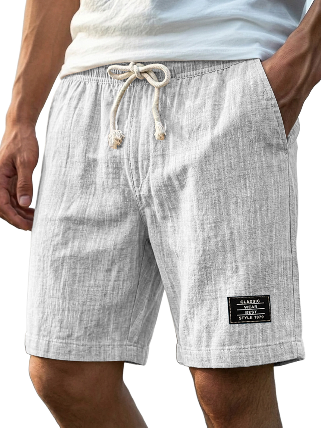 Men's Comfortable Cotton Linen Casual Loose Shorts