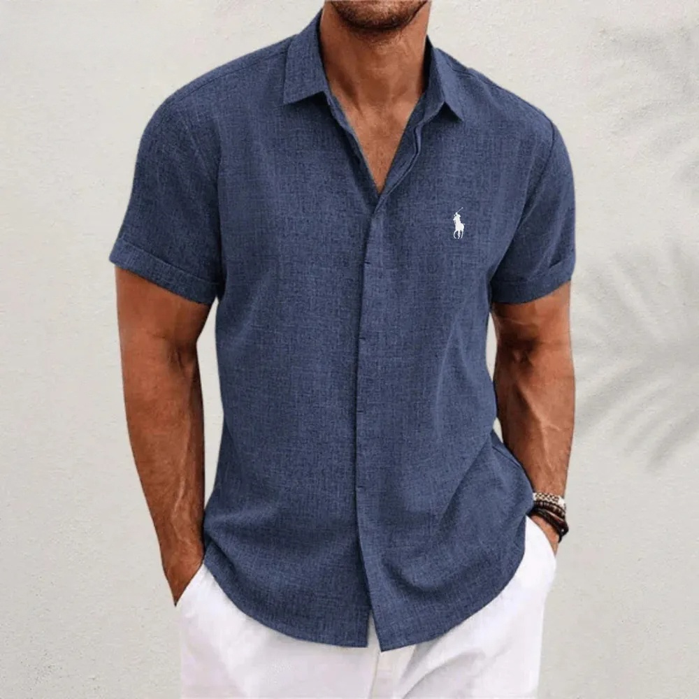 Camicia classica da uomo in lino e cotone – Eleganza leggera