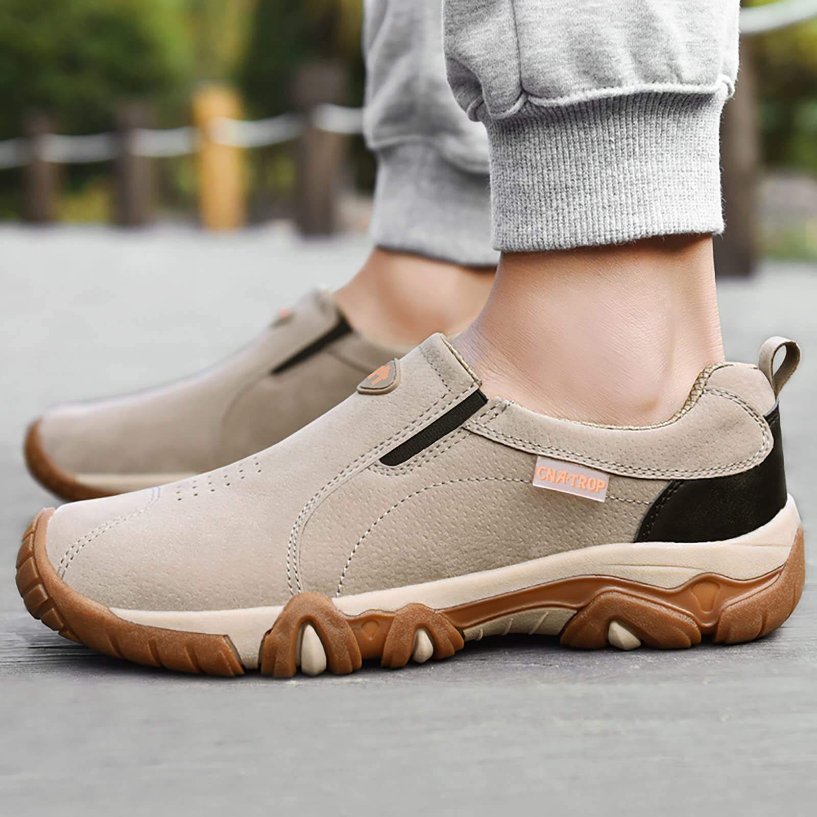 🔥Last Day Promotion 69% OFF 🎁Men's Outdoor Comfy Walking Slip-On Shoes Shoes, Comfortable Hiking Leather Sneakers
