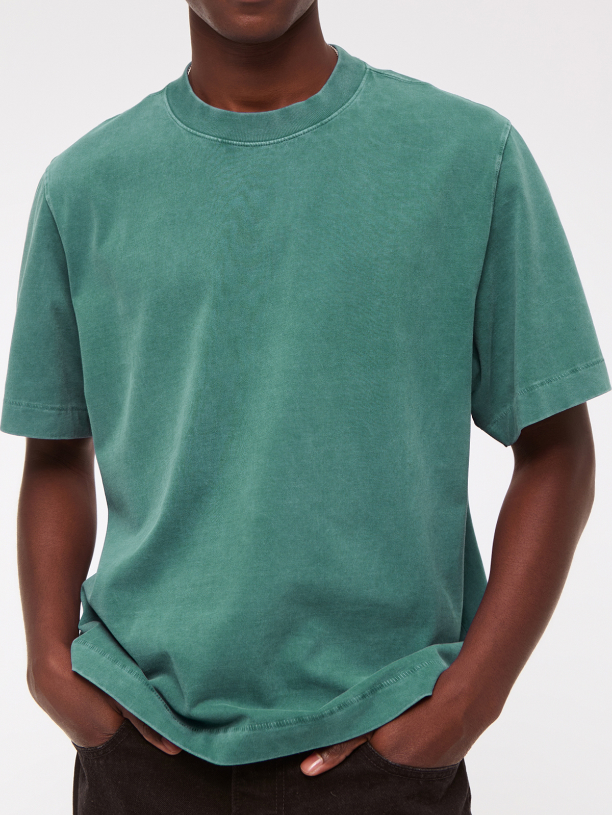 Men's 260g Pure Cotton Vintage Distressed Short-sleeved T-shirt