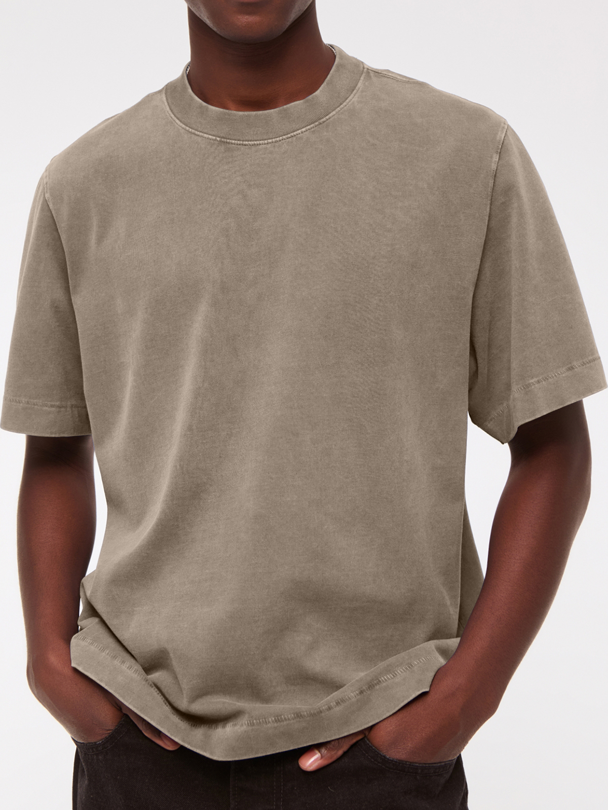 Men's 260g Pure Cotton Vintage Distressed Short-sleeved T-shirt