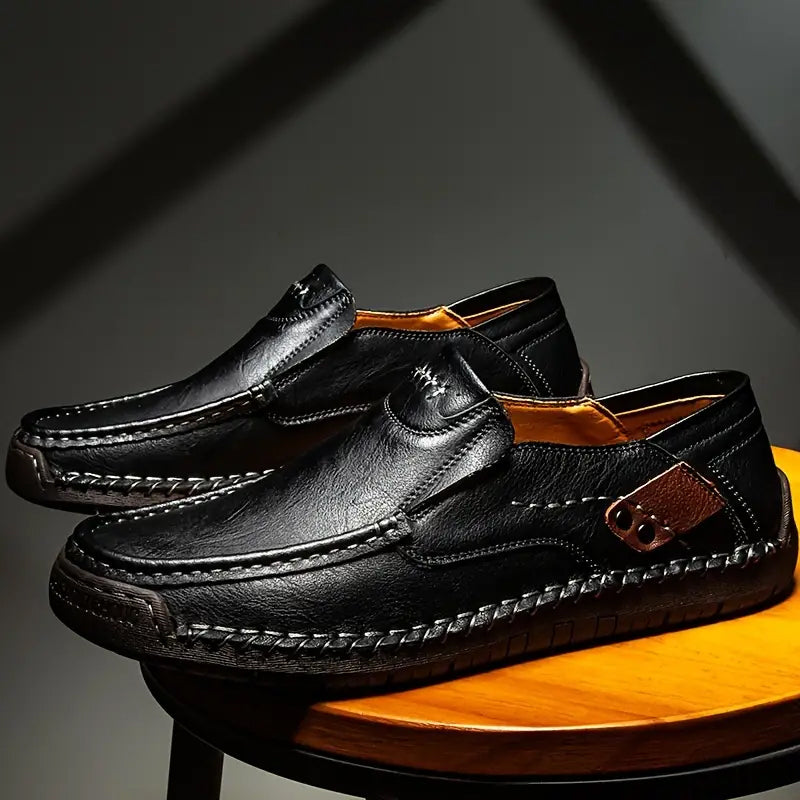 🔥 50% OFF ⏰ Classic Men’s Leather Shoes – Breathable Calfskin, Slip-On Comfort & Timeless Style! 👞✨