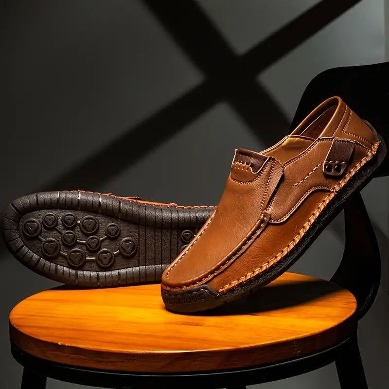 🔥 50% OFF ⏰ Classic Men’s Leather Shoes – Breathable Calfskin, Slip-On Comfort & Timeless Style! 👞✨