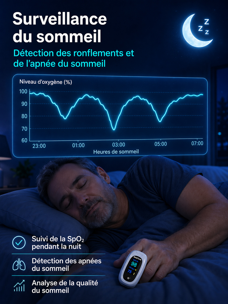 Moniteur de fréquence cardiaque, de pulsation et d'oxygène sanguin pour usage domestique