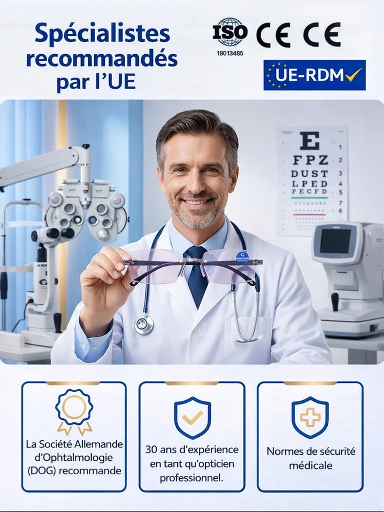 【Pas d'examen de vue requis】Lunettes Intelligentes Autofocus Hôpital 🏥 | Mise au point 0.01s⚡ | S'adapte Automatiquement à Votre Vue | dioptrie ajustable de -10D à +10D🧬 | verres polarisés photochromiques👓