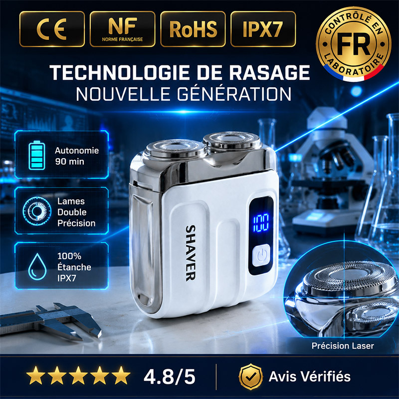 【Ingénierie de précision allemande – Un best-seller en Europe et aux États-Unis】Rasoir portable à double tête de nouvelle génération
