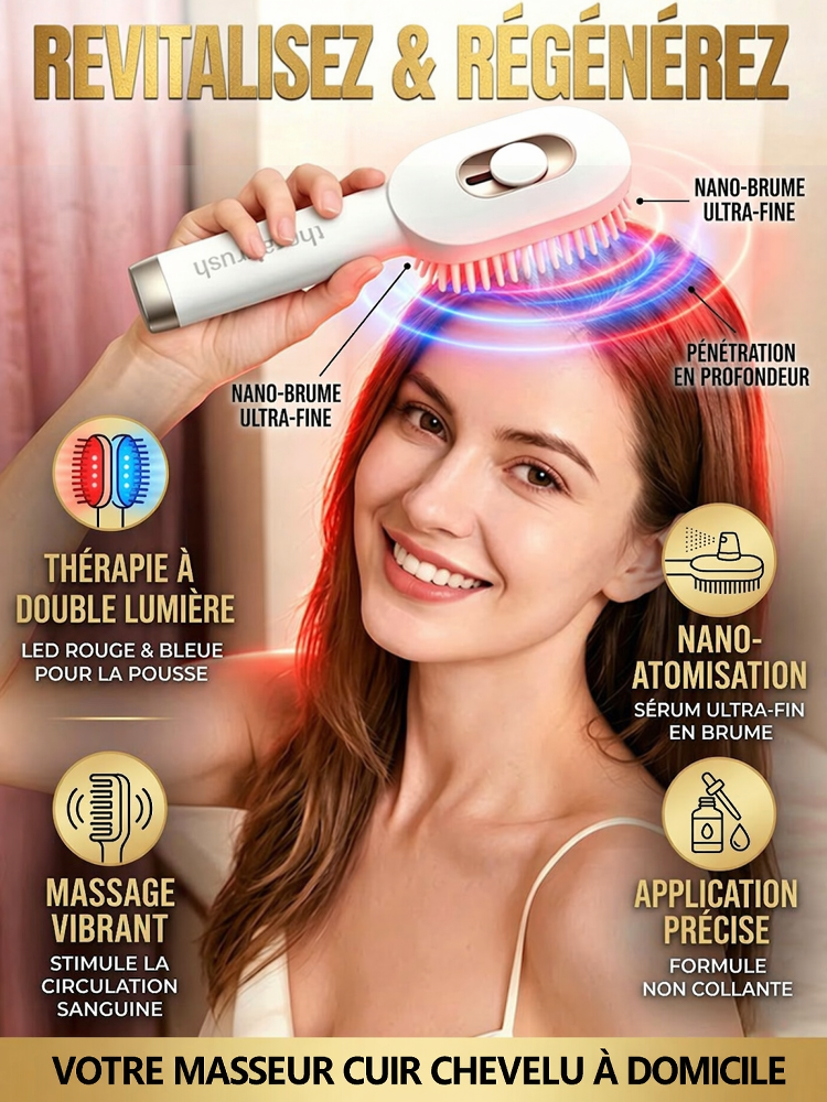 【Le Secret Capillaire des Stars d'Hollywood】La première brosse 5-en-1 qui lisse, répare et stoppe la chute des cheveux.