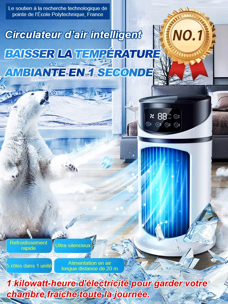 [Refroidit une pièce entière en 90 secondes] Mini-ventilateur-climatiseur silencieux, adapté à la maison et au bureau.
