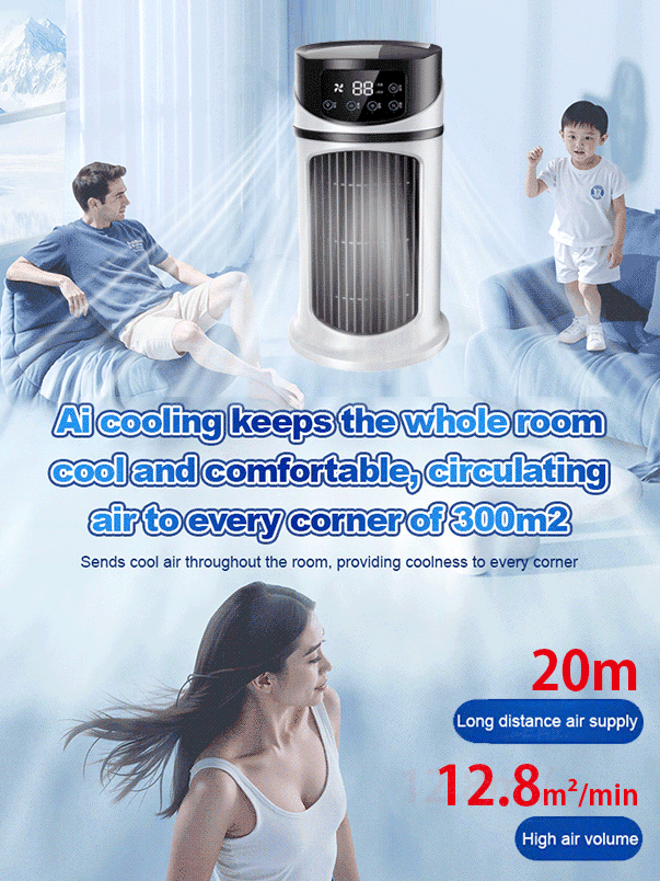 [Refroidit une pièce entière en 90 secondes] Mini-ventilateur-climatiseur silencieux, adapté à la maison et au bureau.