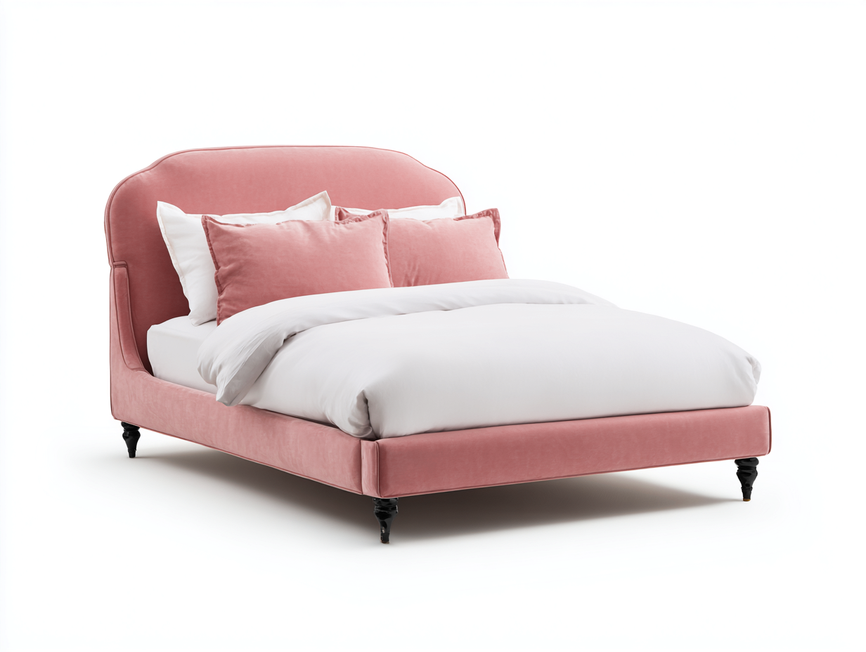 Letto matrimoniale 200x160x110 cm - rosa - per camera da letto - design elegante-Loftgethaus
