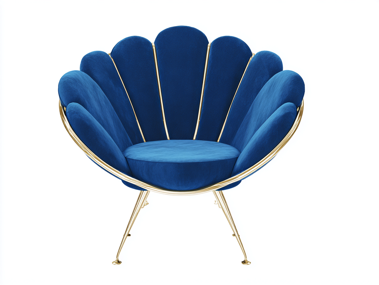 Poltrona lounge imbottita in velluto 85x80x85 cm - blu - design moderno adatto a soggiorno-Loftgethaus
