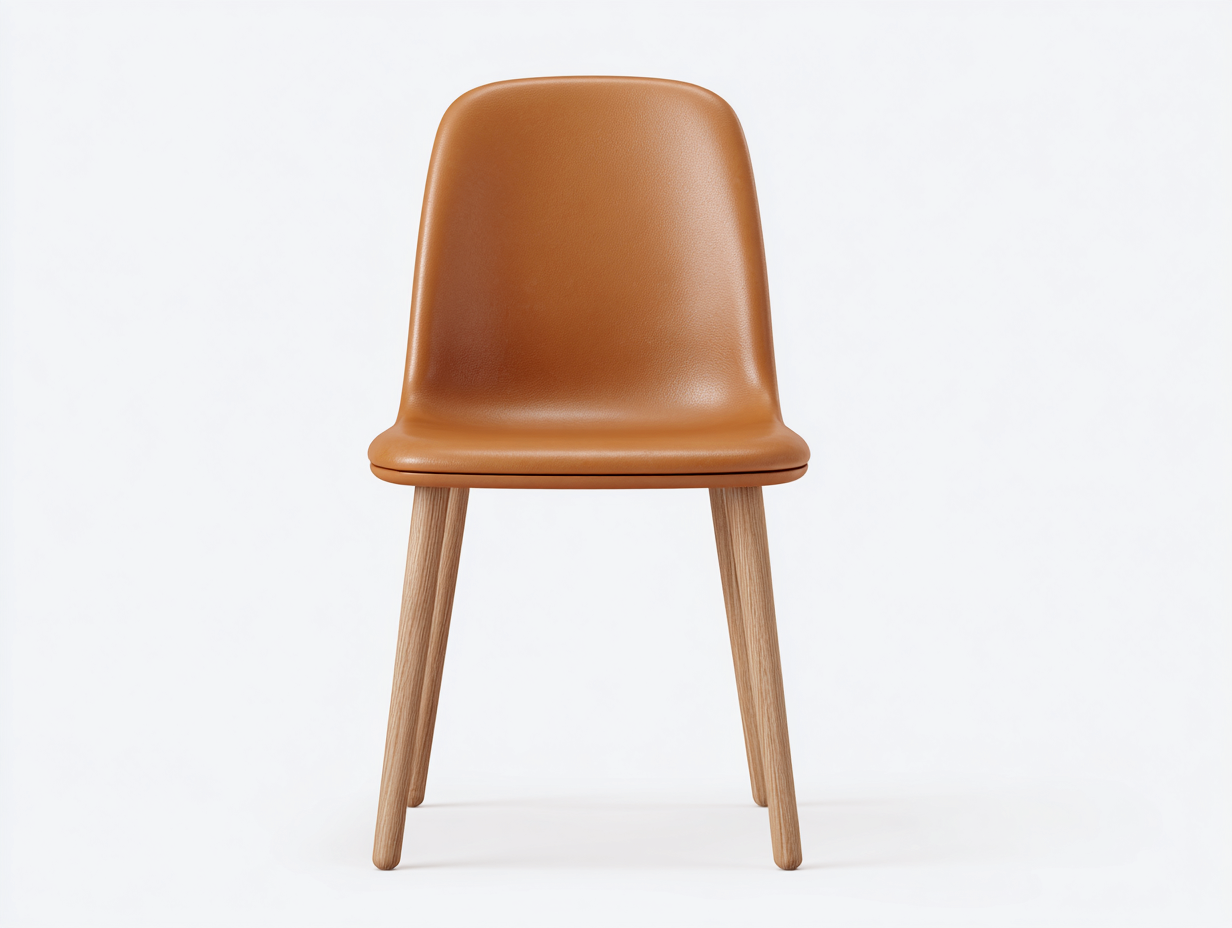 Sedia da pranzo imbottita in similpelle 46x52x84 cm - cuoio - design moderno-Loftgethaus