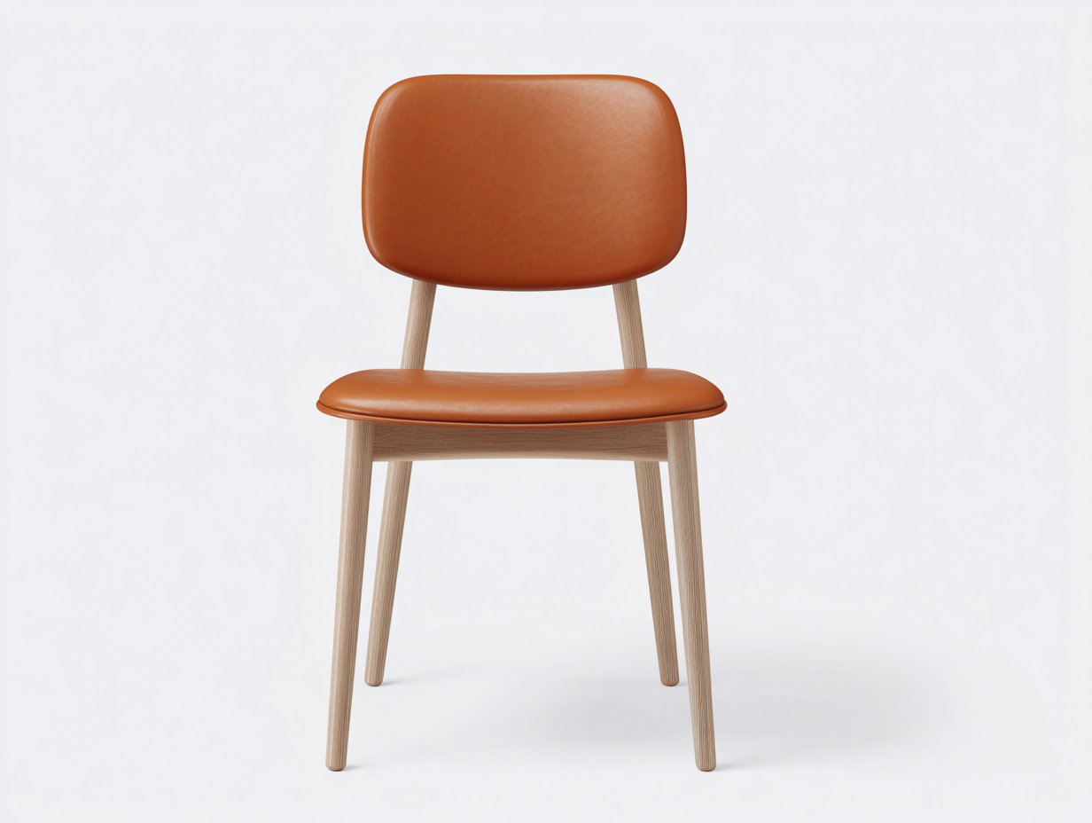 Sedia da pranzo con seduta in pelle 46x52x80 cm - cuoio - design moderno-Loftgethaus