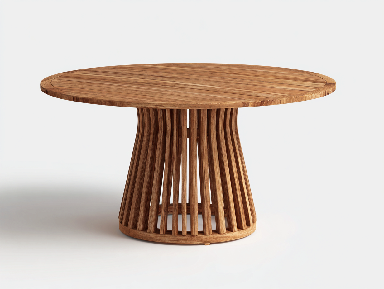 Tavolo da giardino in legno massello 140x140x75 cm - marrone - per esterni - design moderno-Loftgethaus