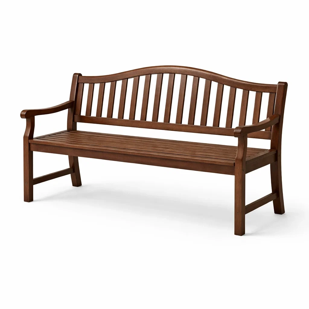 Panchina in legno massello di acacia marrone-cozyvibezzz