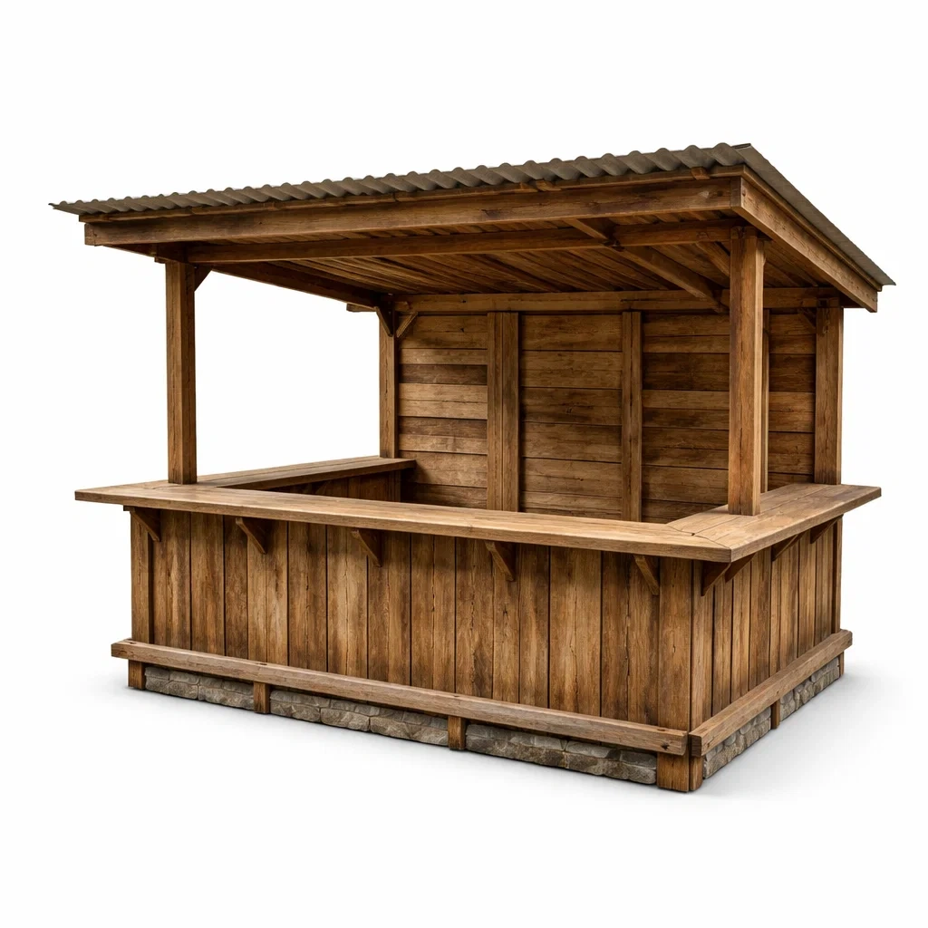 Padiglione bar in legno trattato per esterni-cozyvibezzz