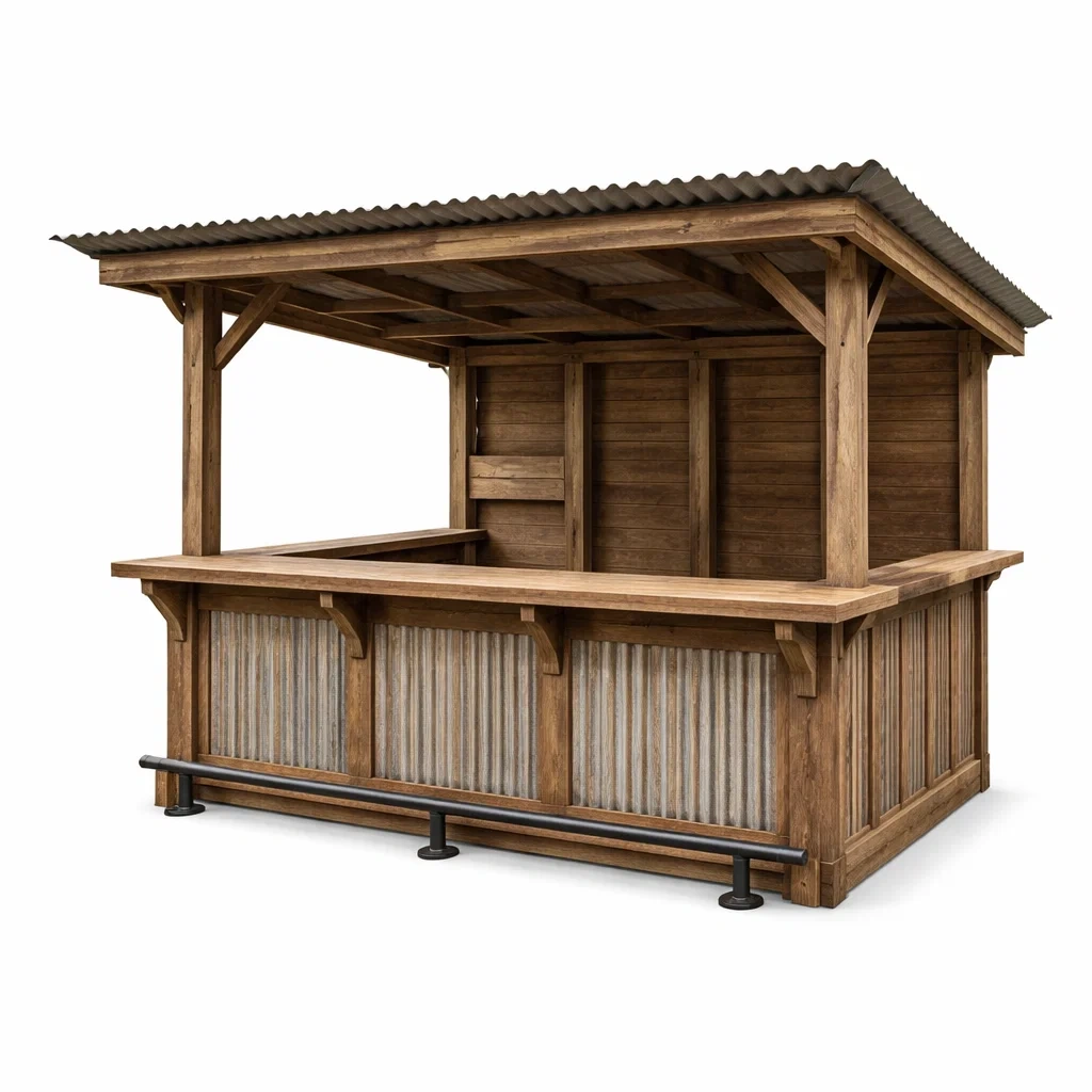 Padiglione bar in legno e metallo-cozyvibezzz