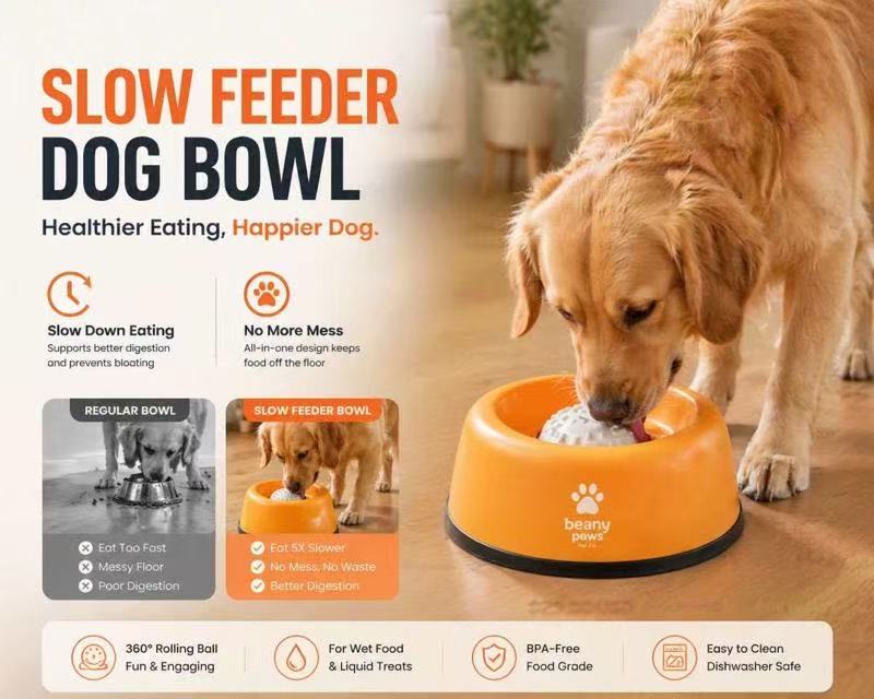 BeanyPaws™ 360° Rotating Slow Feeder - The Ultimate Bloat-Free Bowl