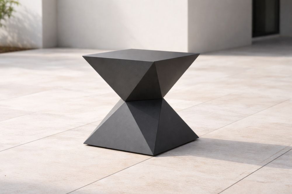 Tavolino Geometrico da Esterno in Metallo Nero