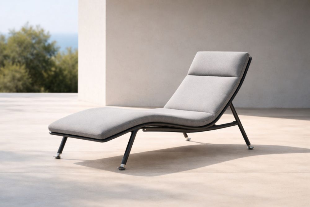 Sdraio da Esterno Grigia in Metallo e Tessuto