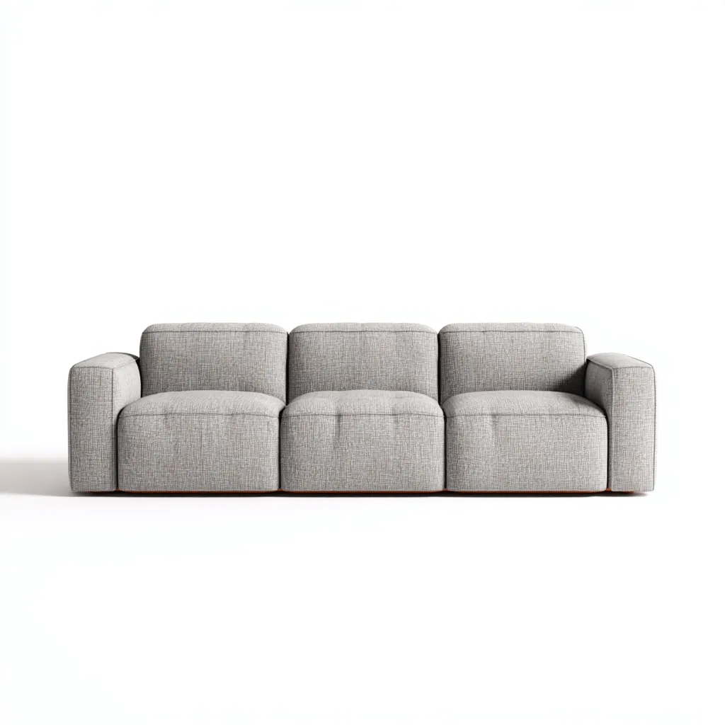 3 Sitzer Sofas-Stoff-Holz-236x98x76 cm-Grau-Modern Minimalistisch-Nestgetbase